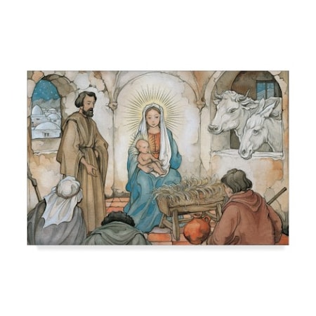 Anton Pieck 'Birth In Bethlehem' Canvas Art,30x47